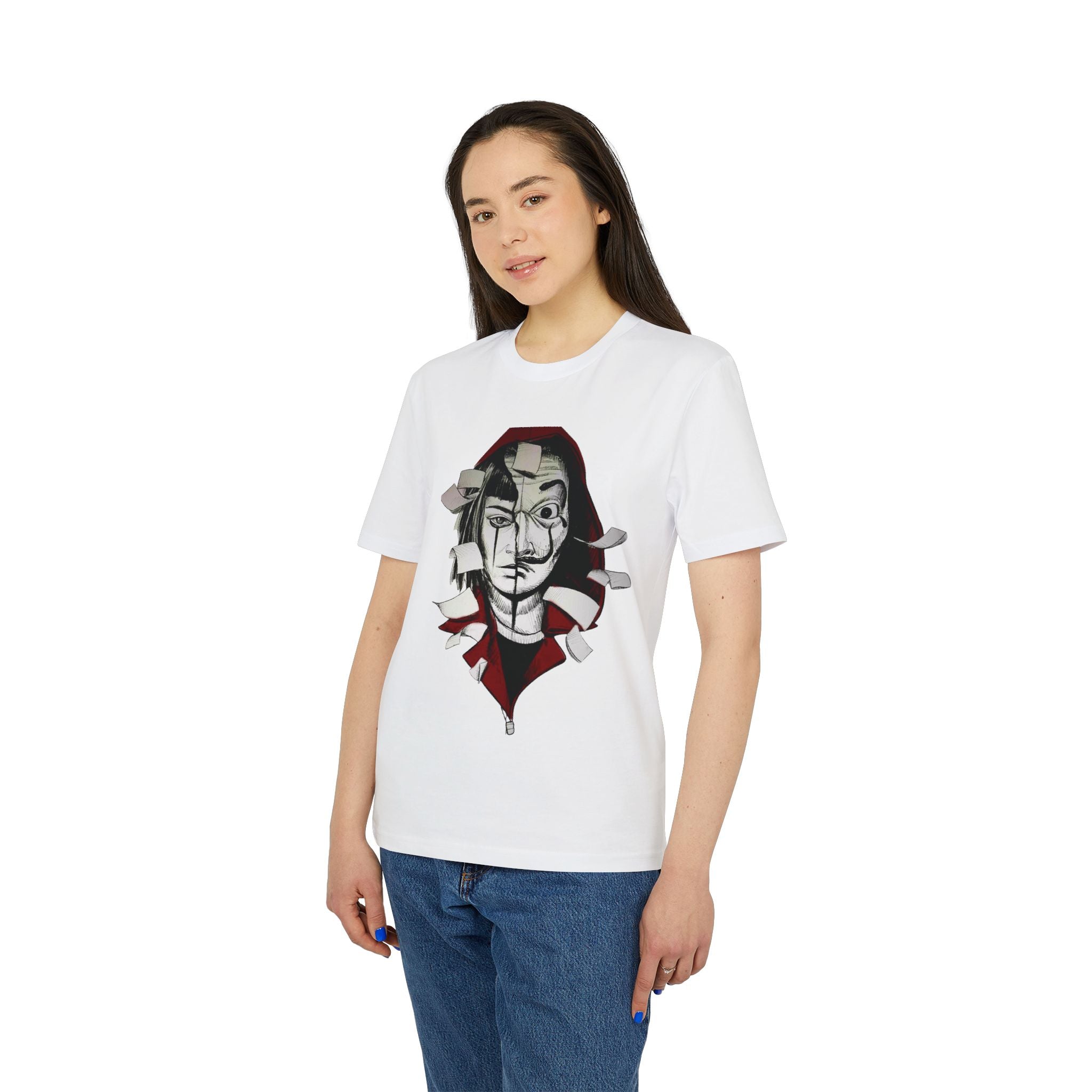 Abstract Mask Portrait T-Shirt — Surreal Ripped Face Graphic Tee