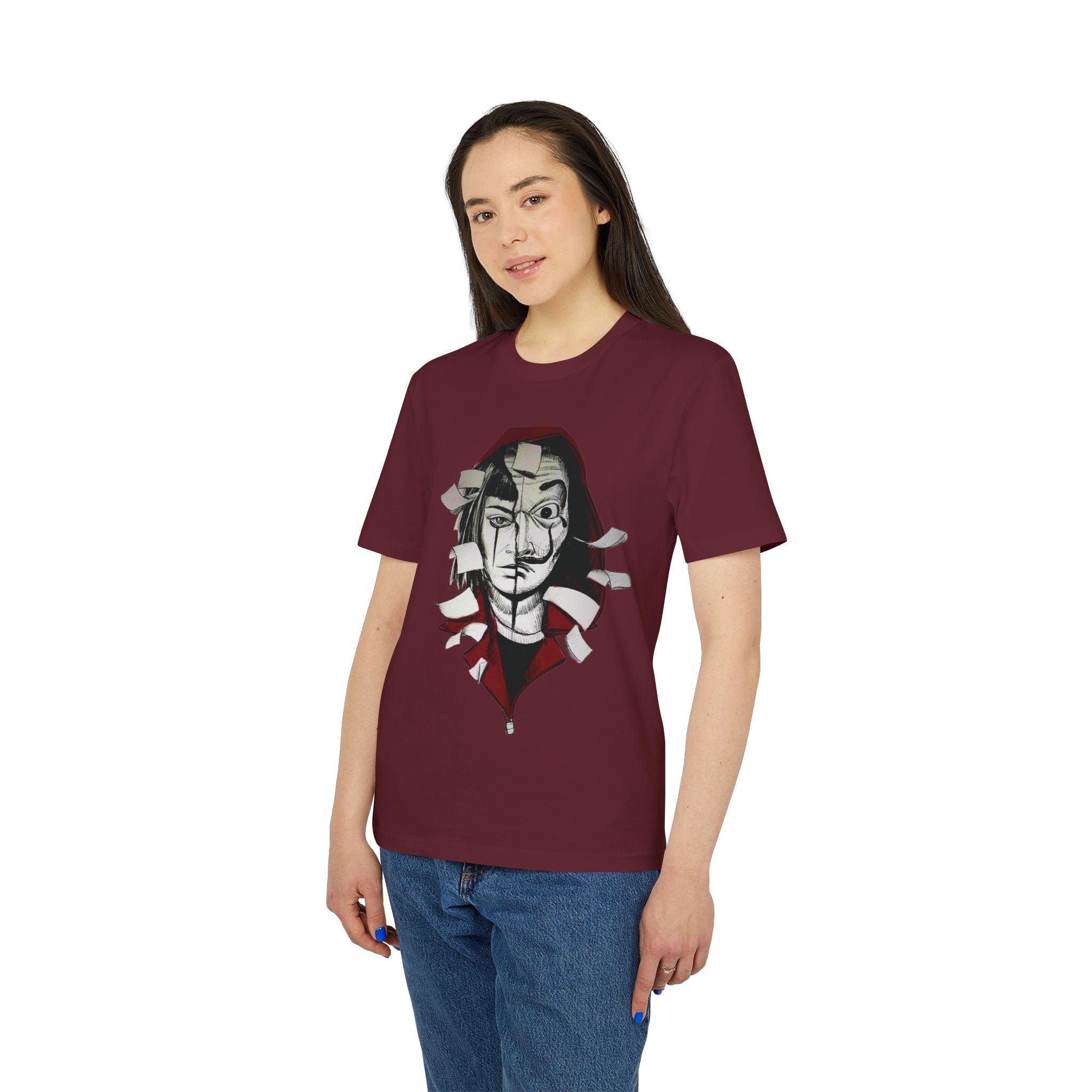 Abstract Mask Portrait T-Shirt — Surreal Ripped Face Graphic Tee