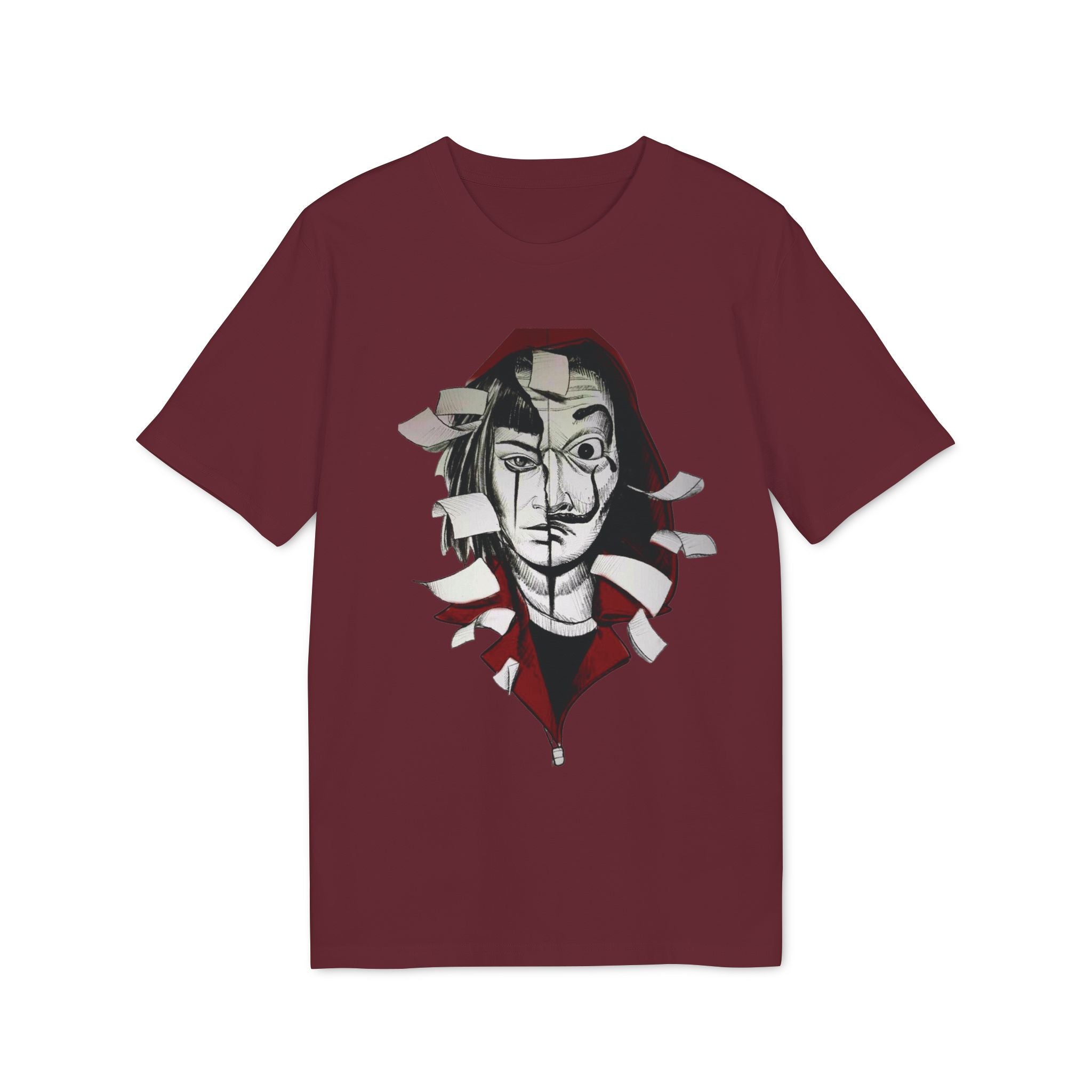 Abstract Mask Portrait T-Shirt — Surreal Ripped Face Graphic Tee