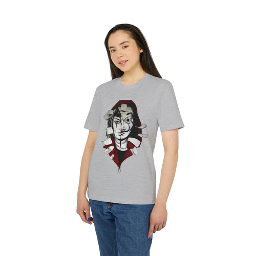 Abstract Mask Portrait T-Shirt — Surreal Ripped Face Graphic Tee