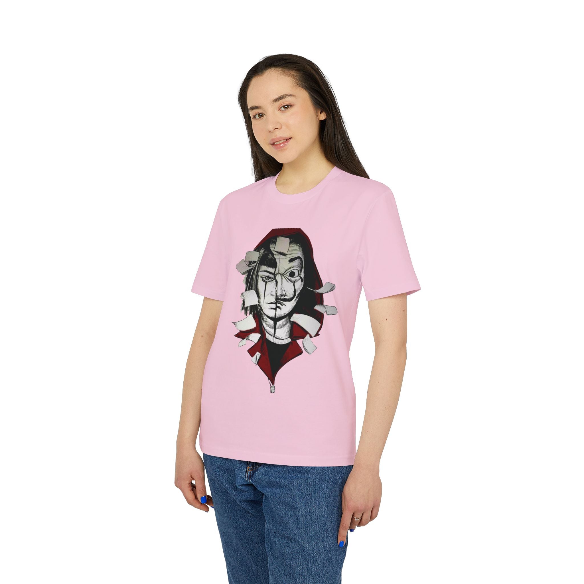 Abstract Mask Portrait T-Shirt — Surreal Ripped Face Graphic Tee
