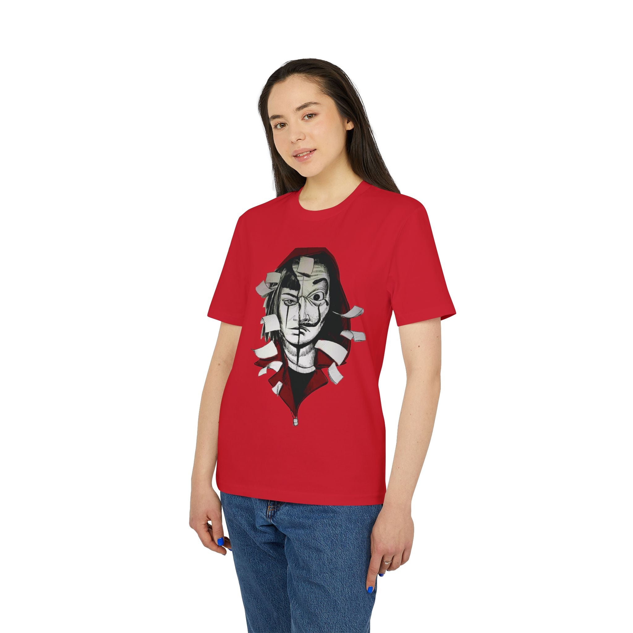 Abstract Mask Portrait T-Shirt — Surreal Ripped Face Graphic Tee