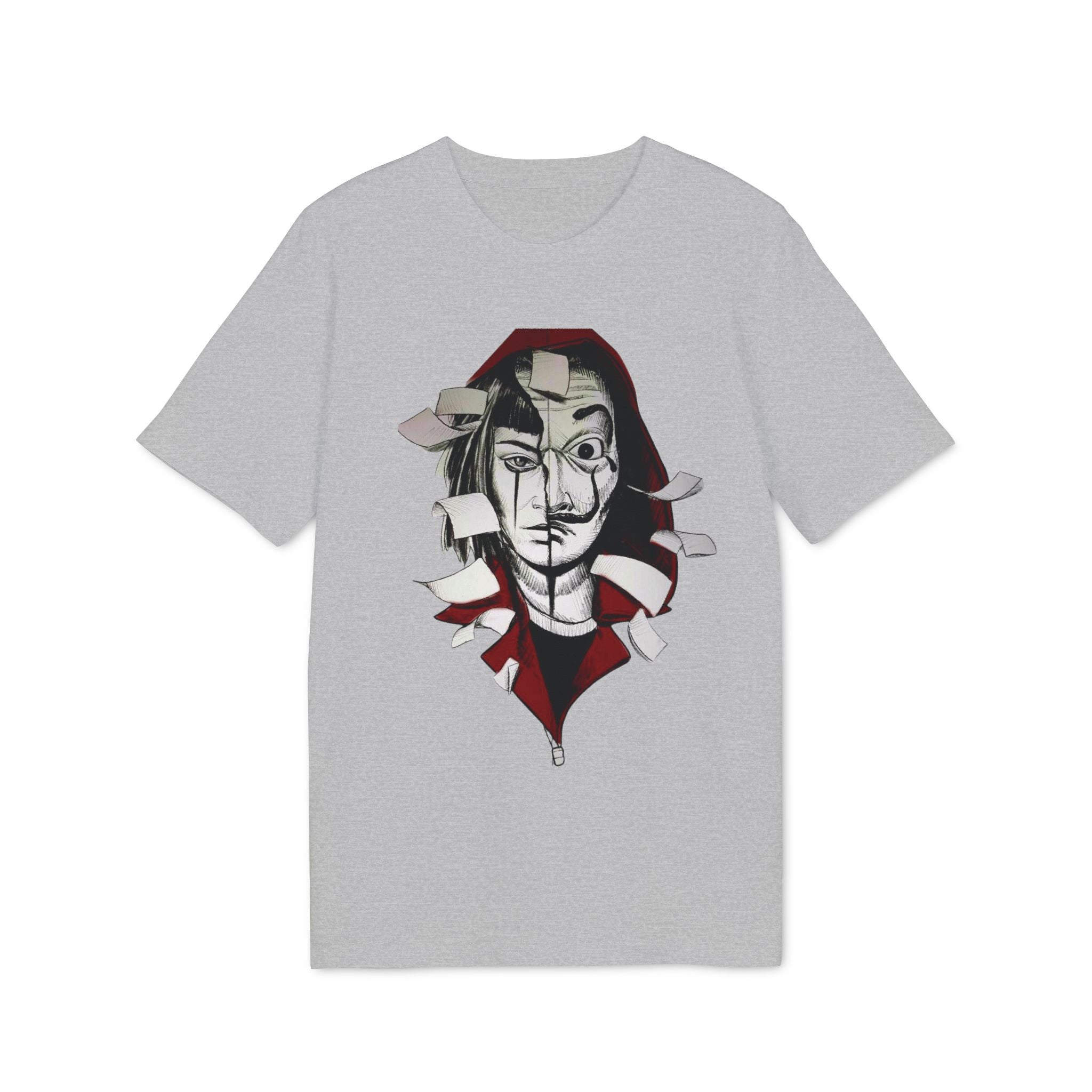 Abstract Mask Portrait T-Shirt — Surreal Ripped Face Graphic Tee