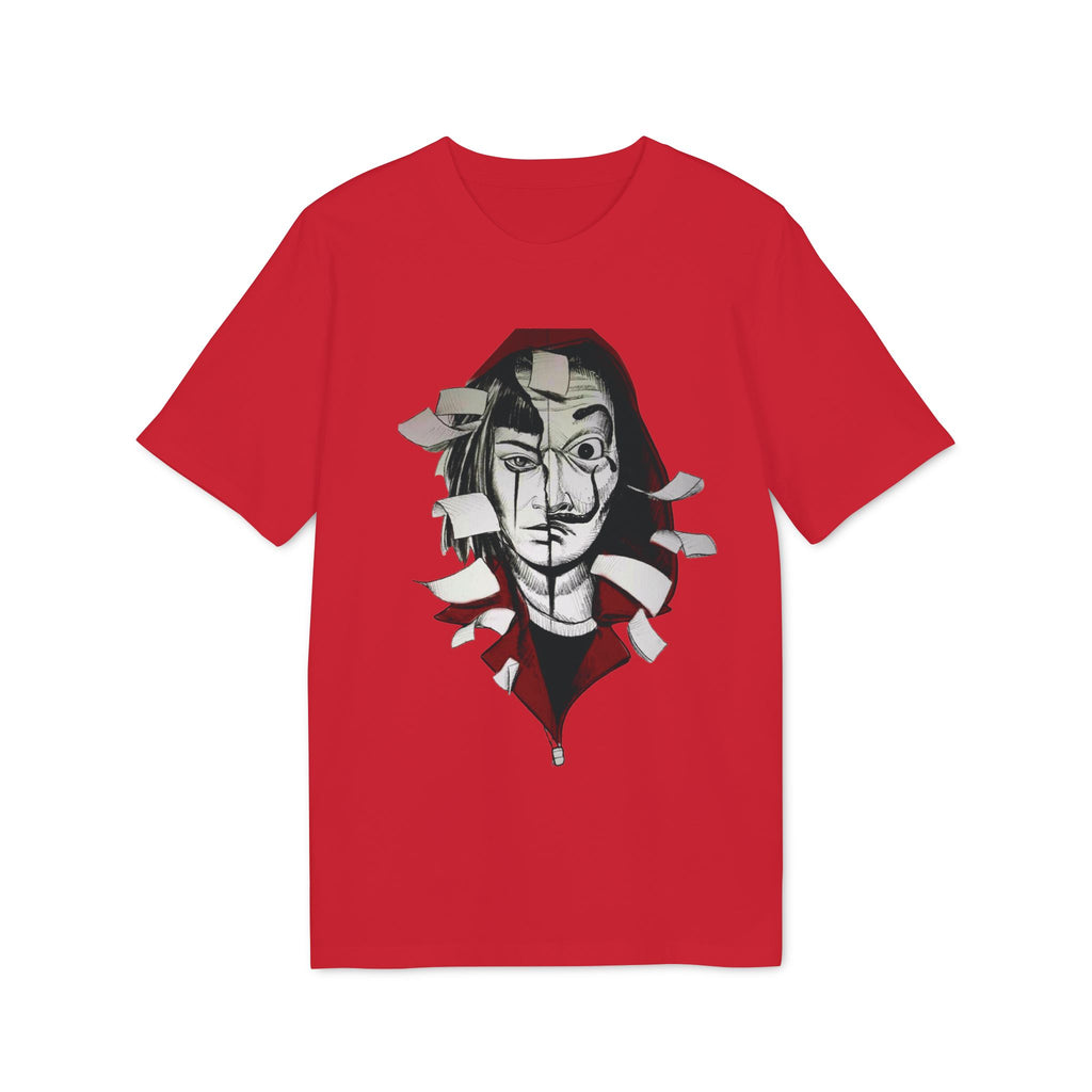 Abstract Mask Portrait T-Shirt — Surreal Ripped Face Graphic Tee