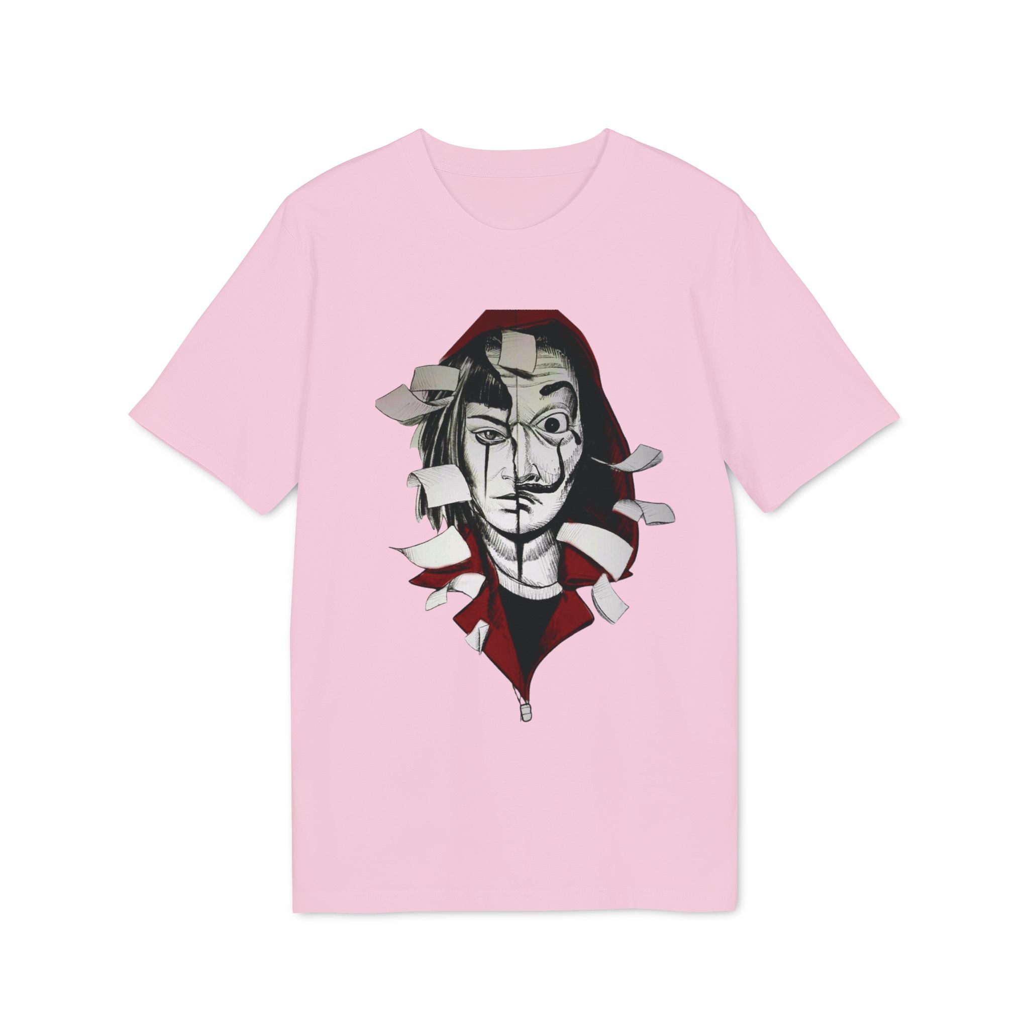 Abstract Mask Portrait T-Shirt — Surreal Ripped Face Graphic Tee