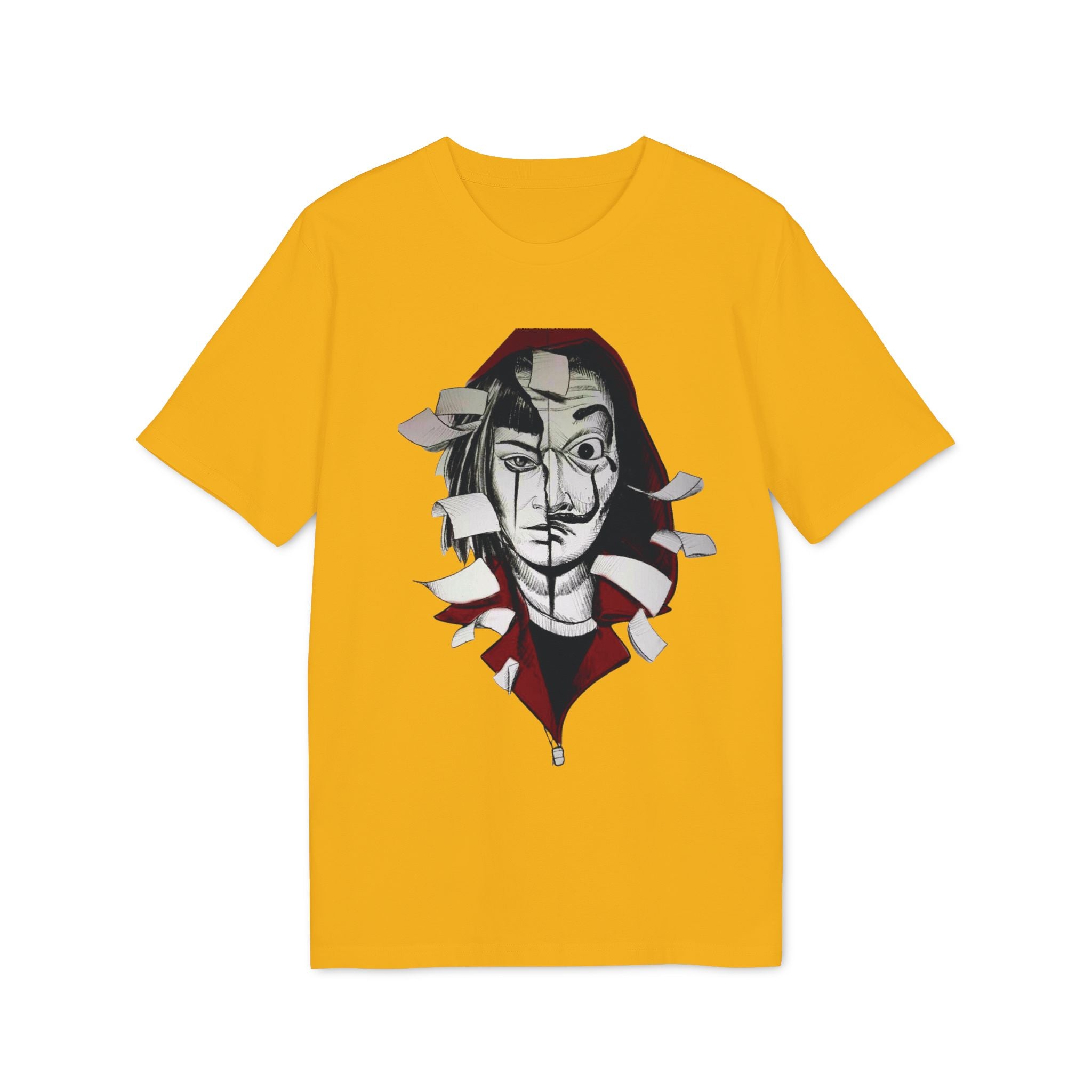 Abstract Mask Portrait T-Shirt — Surreal Ripped Face Graphic Tee